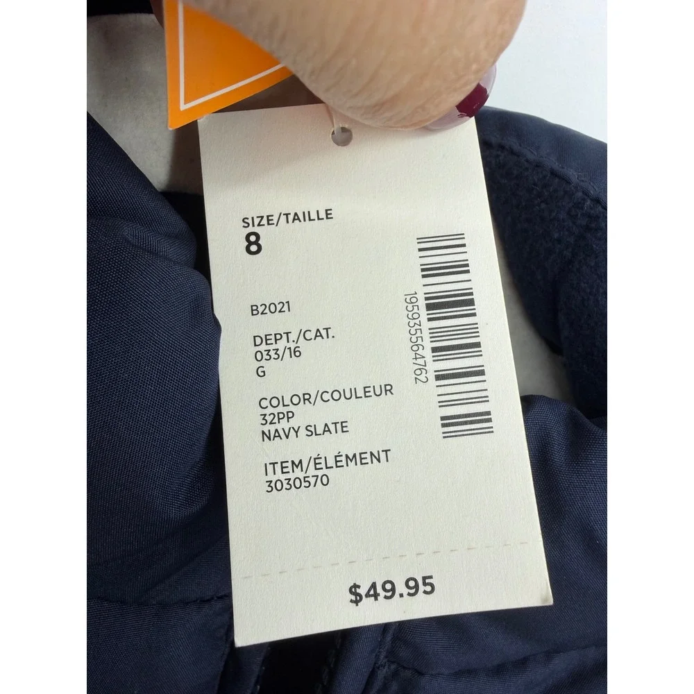 Gymboree Puffer Vest Kids Size 8 Navy Slate Quilted Fleece Lined Full Zip
